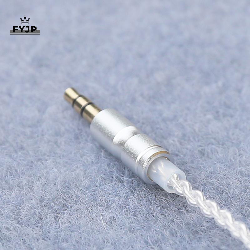 FYJP HiFi หูฟังอัพเกรดสาย MMCX 3.5 มม.1.2 ม.สายชุบเงินสําหรับ Sennheiser IE200/IE300/IE600/IE900/AKG