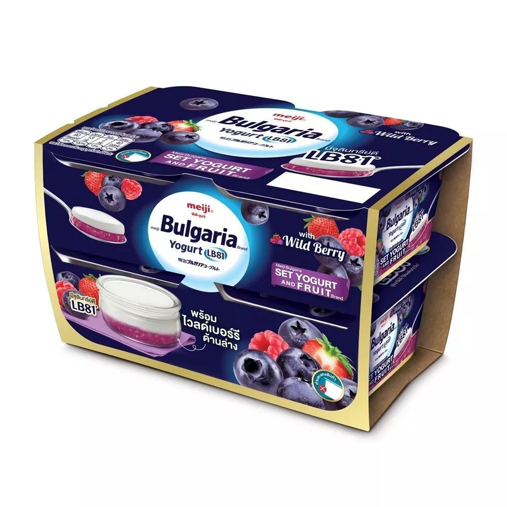 [สินค้าส่งด่วน] เมจิ โยเกิร์ตบัลแกเรีย รสไวล์ดเบอร์รี่ 110 กรัม แพ็ค 4 MEIJI BULGARIA YOGURT WILDBERRY 110 G PACK 4