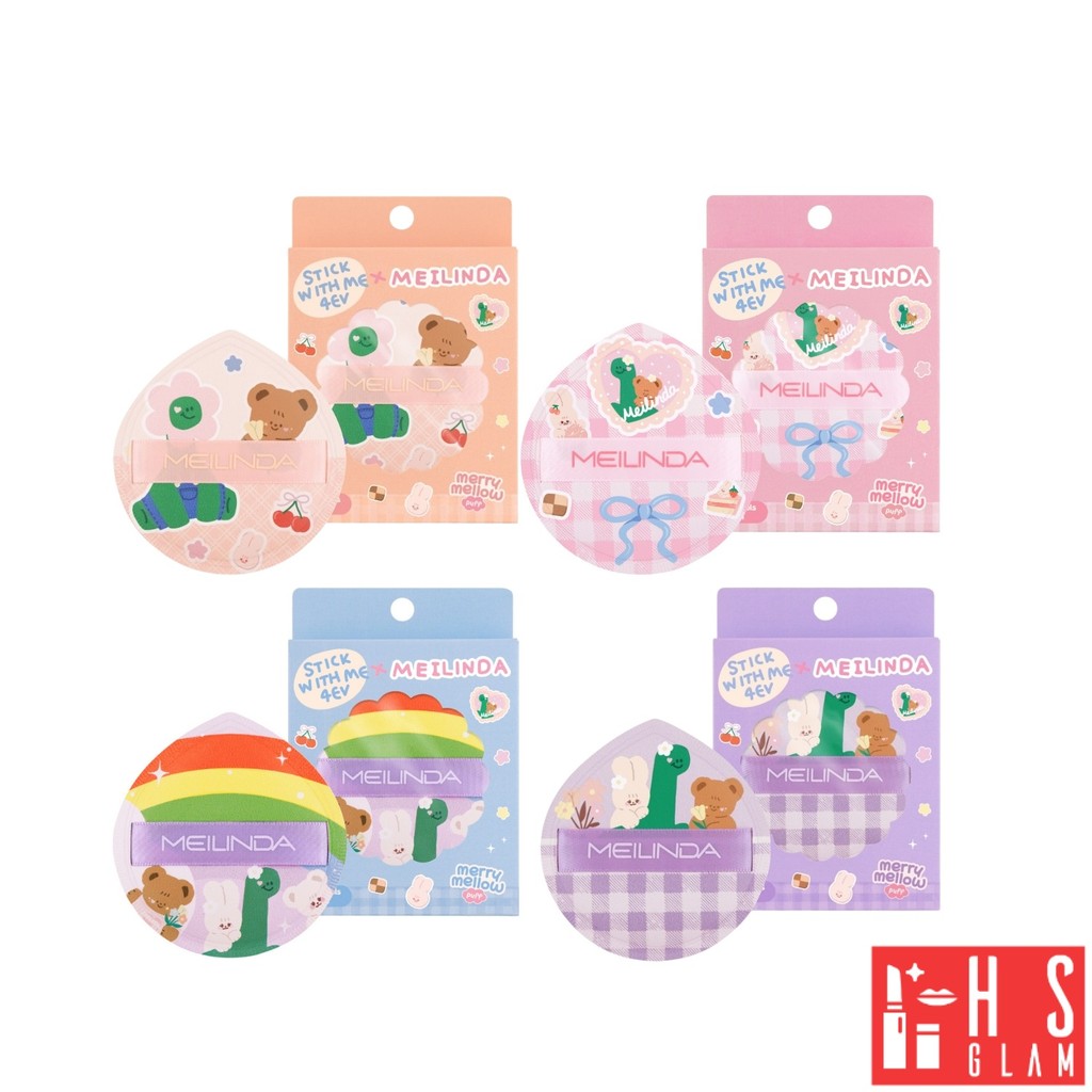 MEILINDA X STICKWITHME4EV Merry Mellow Puff เมลินดา พัฟ แต่งหน้า เนื้อนุ่ม เกลี่ย แป้ง รองพื้น