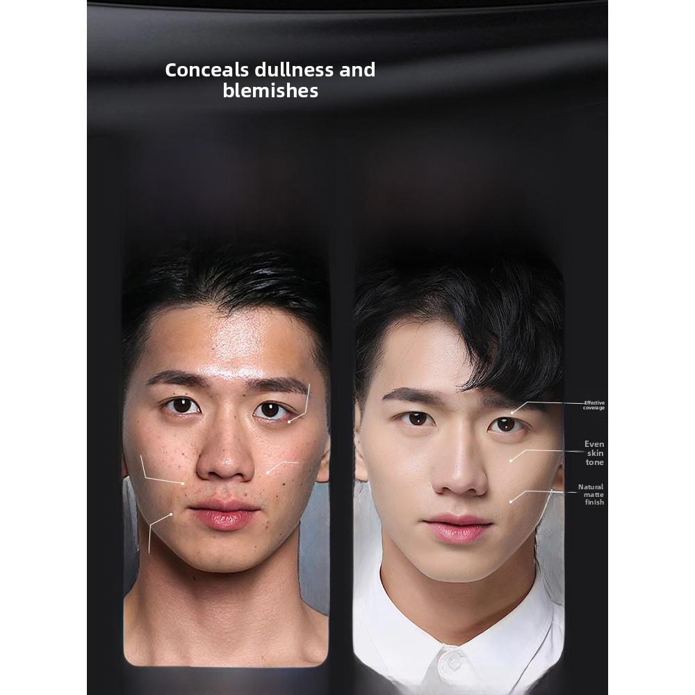 ผู้ชายดูธรรมชาติBBครีมคอนซีลเลอร์มูลนิธิของเหลวหลอดสีดําแยกนมผิวจริงไม่ปลอมสีขาวเครื่องสําอางพิเศษ 8