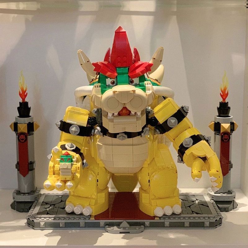 เข้ากันได้กับเลโก้ 71411 Mario ที่มีประสิทธิภาพ Cool Overlord Super Mario Building Blocks ประกอบของเ