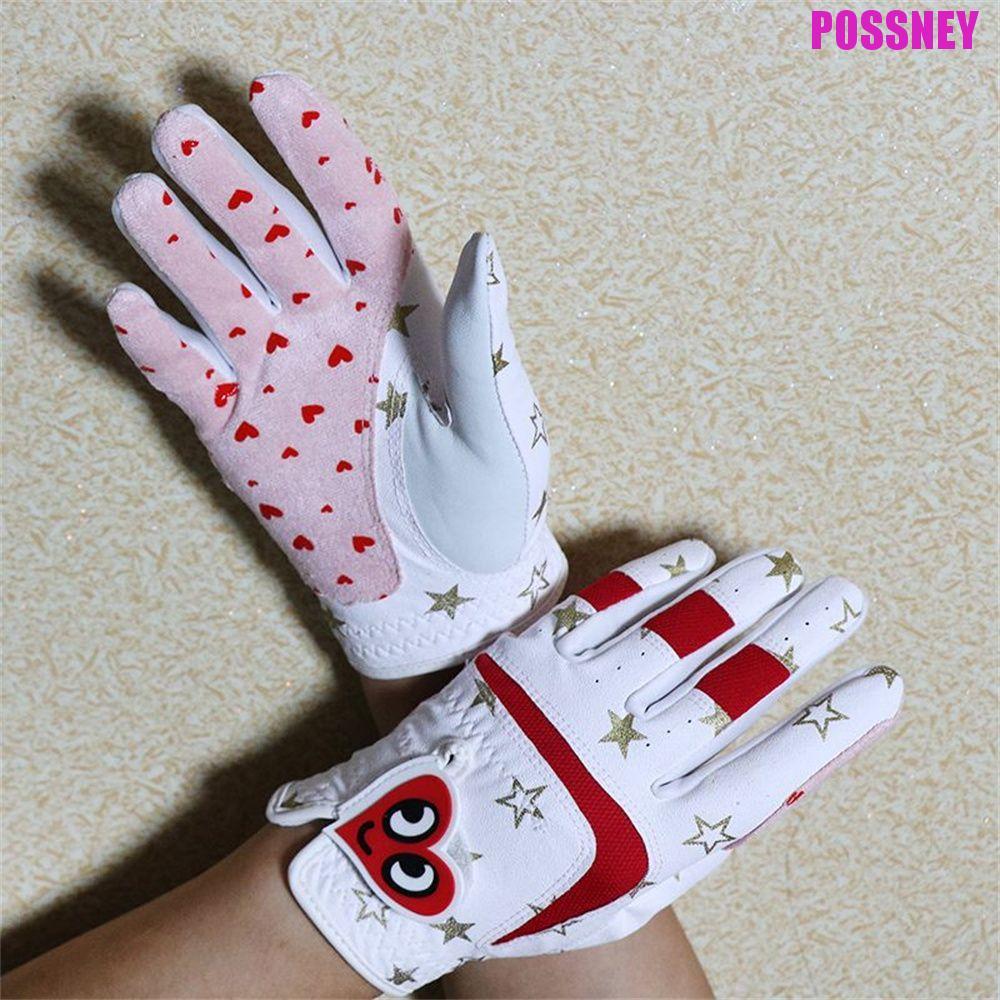 POSSNEY ถุงมือสำหรับกอล์ฟ 1 คู่ กันลื่น สีหลากหลาย เหมาะทั้งผู้ใหญ่และเด็ก