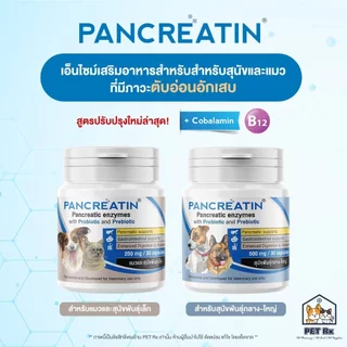 Pancreatin [แท้💯] ผลิตภัณฑ์เอ็นไซม์เสริมอาหาร สำหรับสุนัขและแมวที่มีภาวะตับอ่อนอักเสบ (แพนครีเอทิน) 30 แคปซูล (LYPEX)