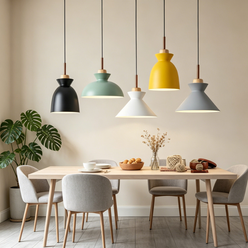 โคมระย้า สมัยใหม่ เรียบง่าย มาการอง LED โคมระย้า เหมาะสำหรับ ร้านอาหาร บาร์ คาเฟ่ ห้องนอน ห้องเด็ก โคมไฟระย้าตกแต่ง