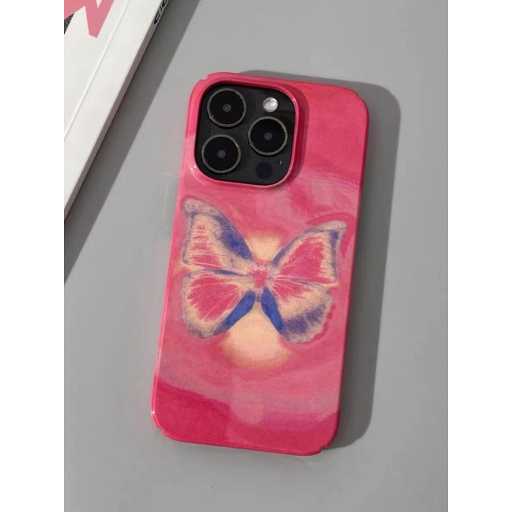 Smudge Butterfly Apple 15pro Phone Case iPhone1413/12/11 Hard Case xsmax/78p Film