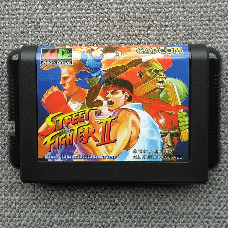 [คลังสินค้าพร้อม การ์ดเกม Xiaobawang] (เวอร์ชั่นใหม่ปี 2021) การ์ด Sega MD < Street Fighter 2 World 