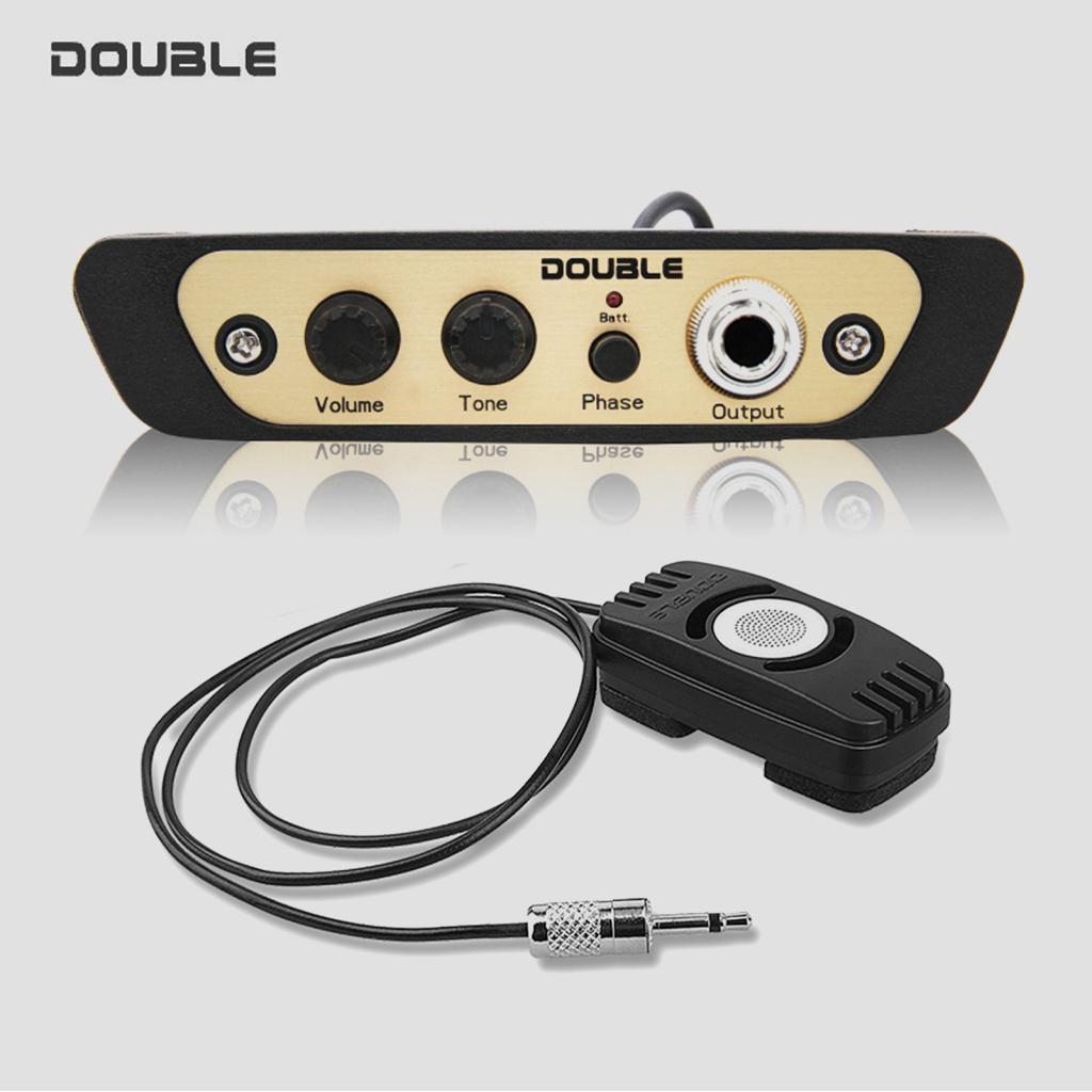 DOUBLE CJ01L Cajon Box Drum Preamp Pickup เครื่องดนตรีพร้อมไมโครโฟน 1/4 นิ้วแจ็ค
