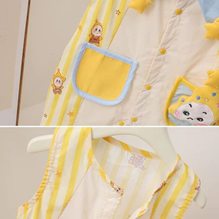 ชุดจั๊มสูทแขนสั้นฤดูร้อนใหม่ของทารกสําหรับ 0-24 เดือนนุ่มสบายการ์ตูนน่ารักคนดาว ชุดรอมเปอร์ สไตล์เกาหลี