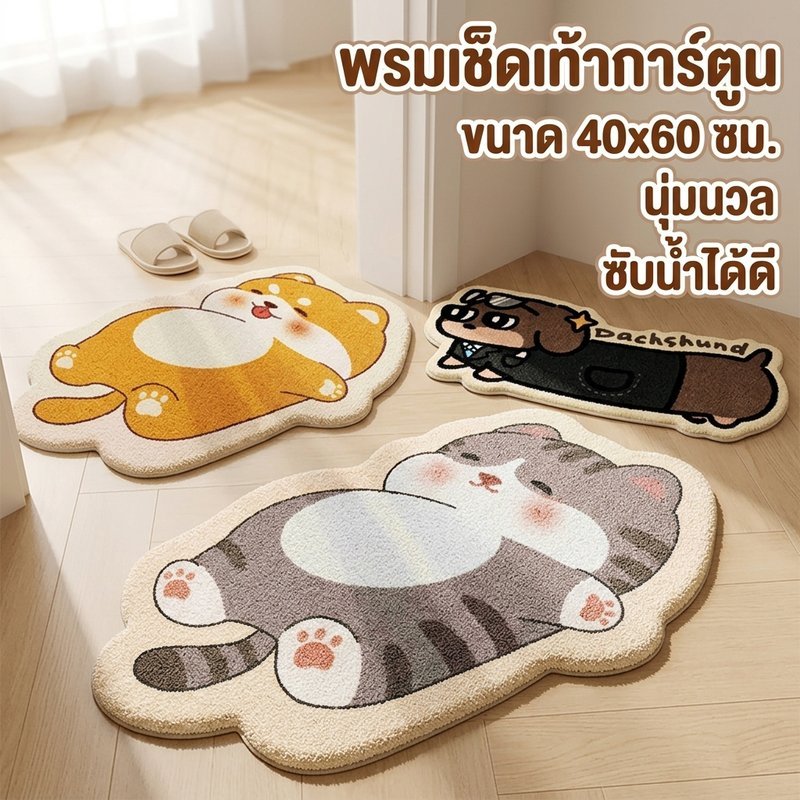 น่ารักการ์ตูนคริสตัลเสื่ออาบน้ําดูดซับแห้งเร็วไม่ลื่นห้องนอนพรมปูพื้นห้องน้ํา40x60