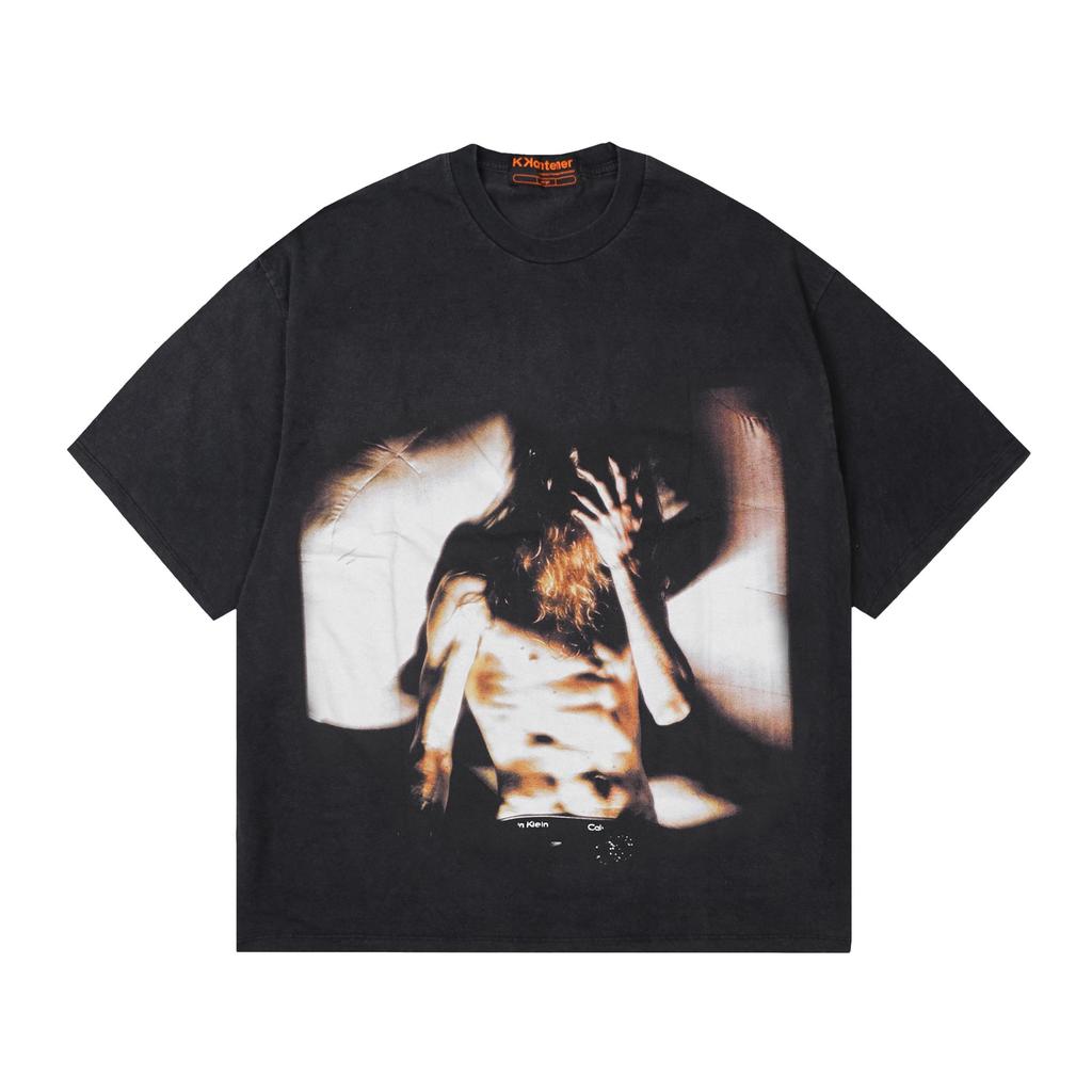 KONTIER 2HOLLIS OVERSIZE TSHIRT สีดํา BLEACH