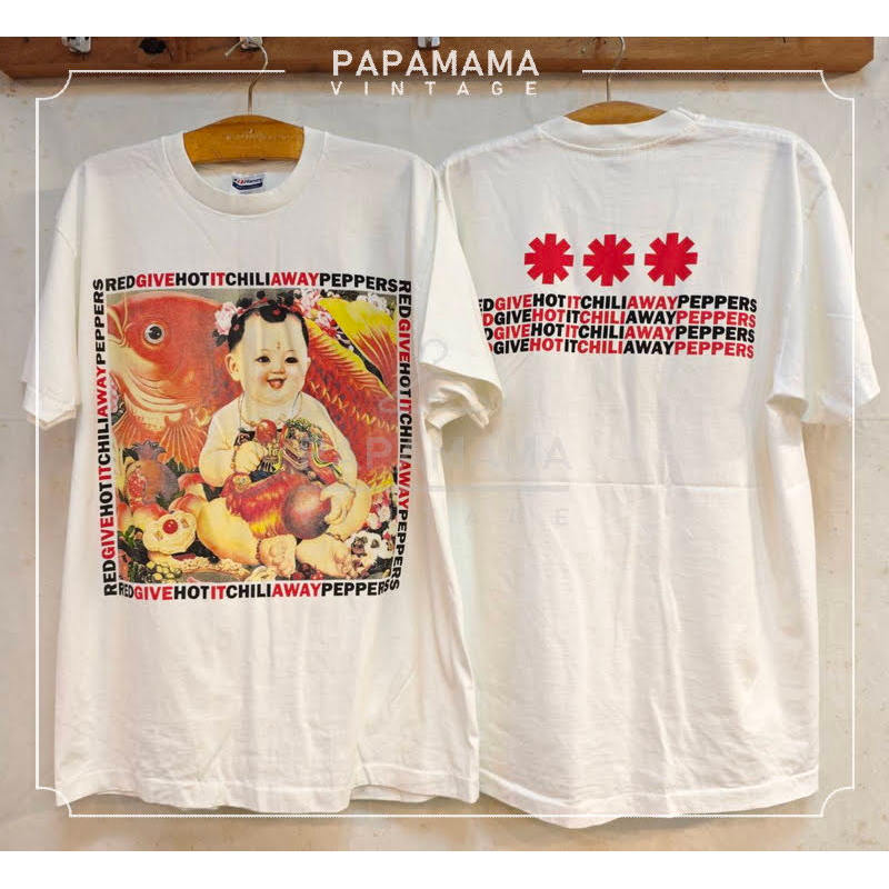 [ ล้านเสื้อ ] REDHOT CHILLI PEPPERS Give it Away Single Cover 90s เสื้อวินเทจ เสื้อทัวร์ วงร๊อค