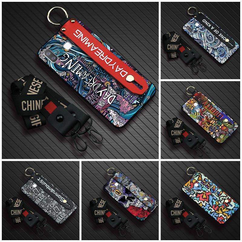 การ์ตูนเยาวชน Samsung Galaxy A9 Star/A8 Star/SM-G8850 เคสโทรศัพท์ Lanyard Soft Shell ป้องกันฝุ่นคู่ 