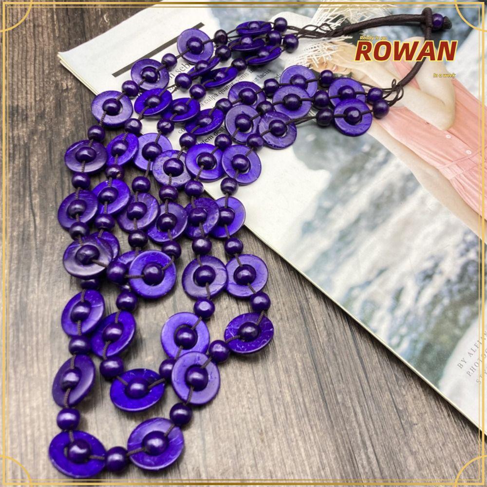 ROWANTH จี้สร้อยคอ Statement Bib ลูกปัดหลายชั้นสีเครื่องประดับคอ