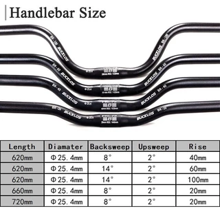 BUCKLOS Handlebar สำหรับจักรยาน ขนาด 25.4/31.8 มม., สูงขึ้น 90/100 มม., เหมาะสำหรับการใช้งานหลากหลาย