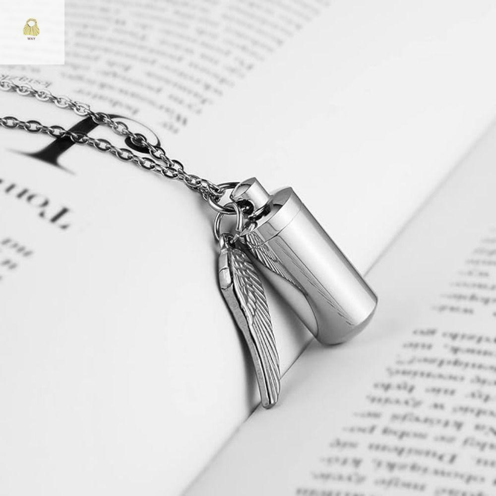 WAY สร้อยคอ Urn ศพ, Creative Vintage Mini Ashes Urn จี้, แฟชั่นเครื่องประดับกระบอก Ash Urn สแตนเลสปี