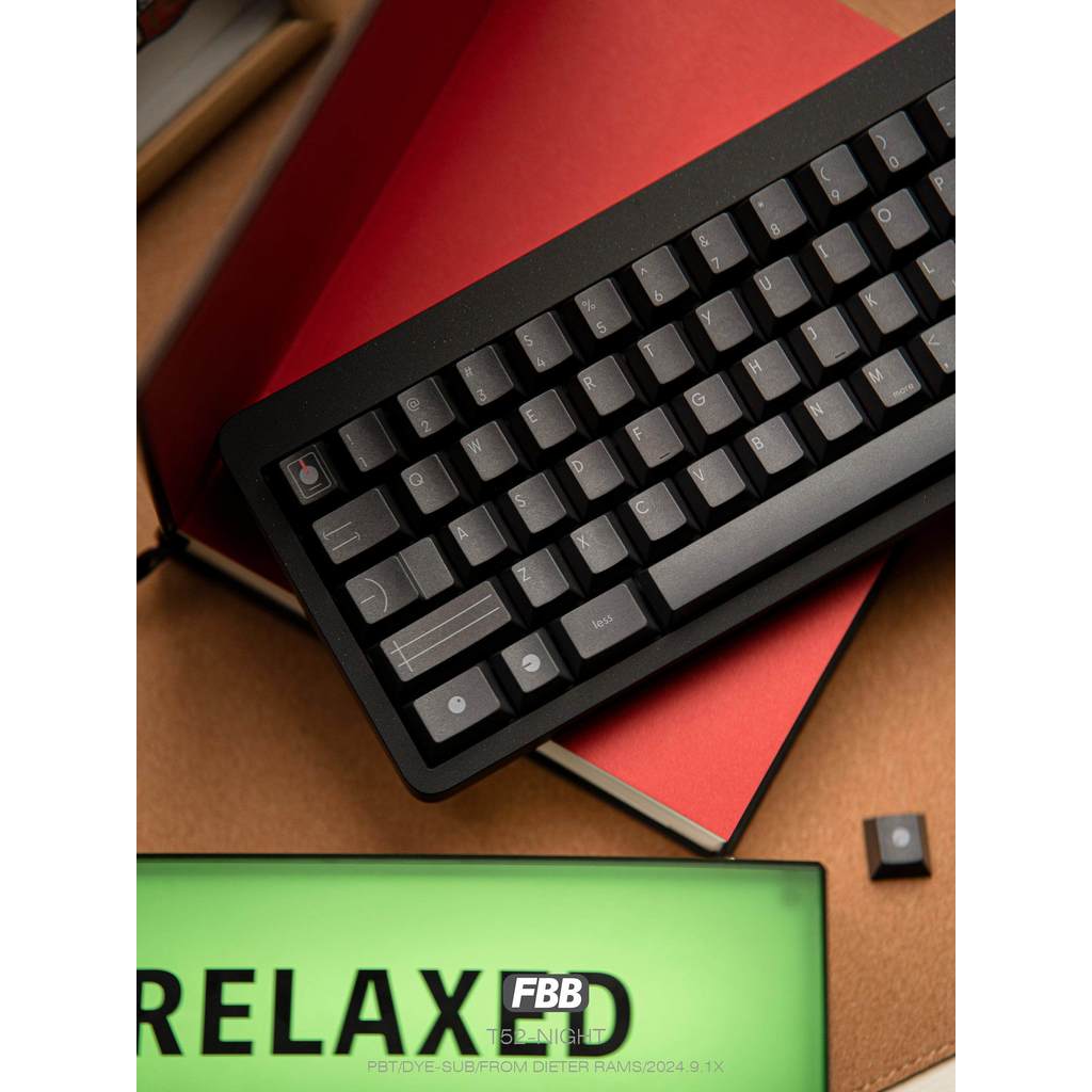 keycap ใส sa keycap FBB Original Keycap T52 Minimalist Braun สไตล์หนา PBT Sublimation สีดําอุตสาหกรร