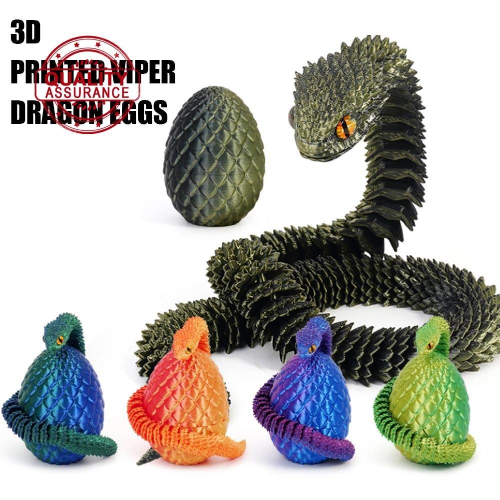 3d พิมพ์ Cool Eyes งูไข่ Multi-joint Movable สําหรับห้องนั่งเล่นอุปกรณ์ตกแต่งบ้าน O4h2
