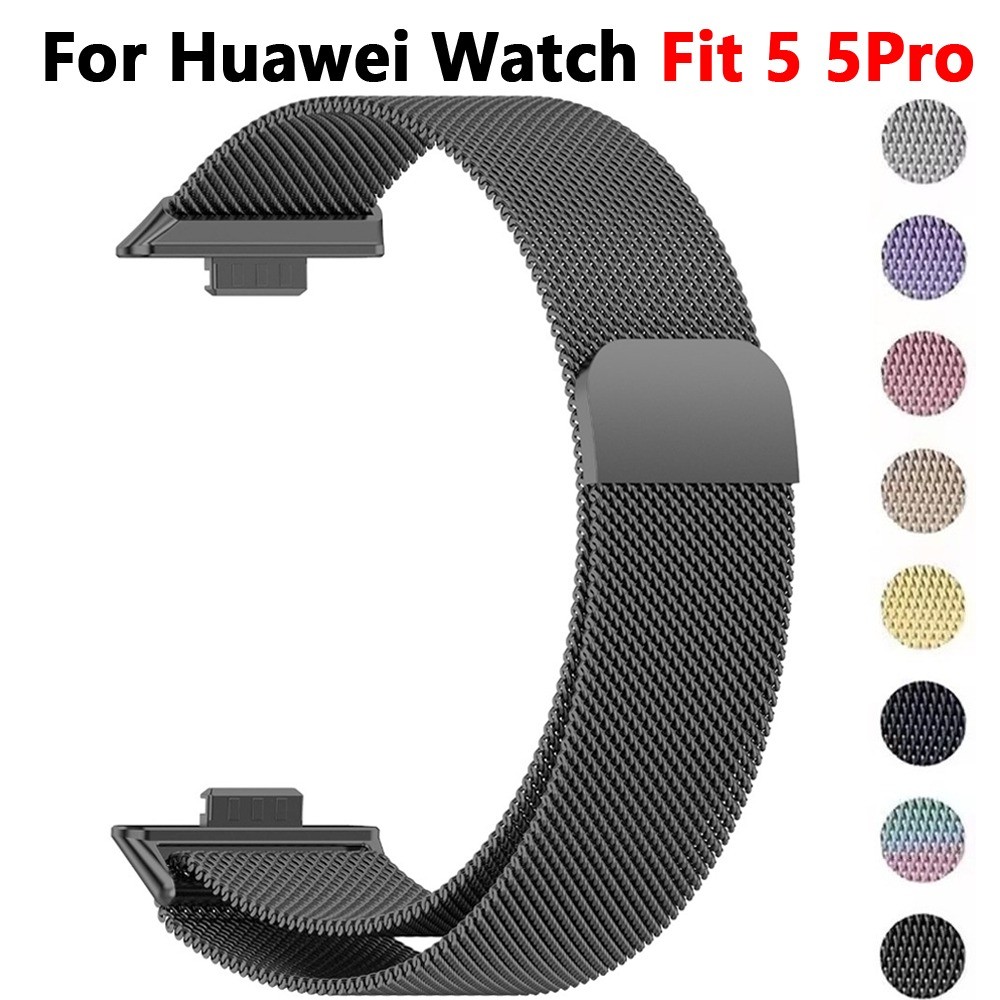 Milanese Loop Strap สําหรับ Huawei Watch Fit 5 5Pro สายโลหะแม่เหล็กสําหรับ Huawei Watch Fit 3 4Pro
