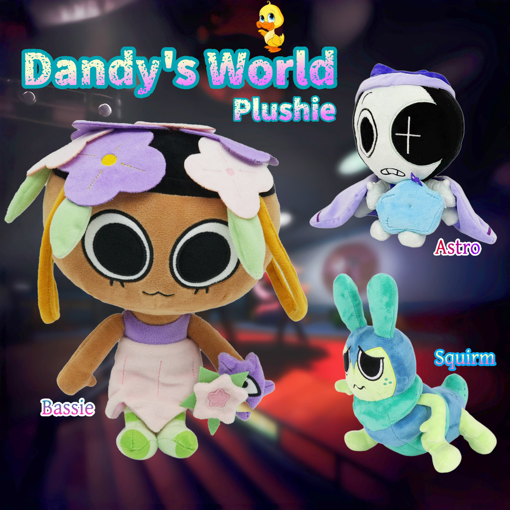 PLUS✨โลกของ Dandy Plushie สนุก Dandys บทบาทโลก Belle ตะกร้า Bassie ตุ๊กตาของเล่นน่ารัก Bassie ตุ๊กตาของเล่น Squirm Astro Novalite Plushy ของเล่นเด็กของขวัญ