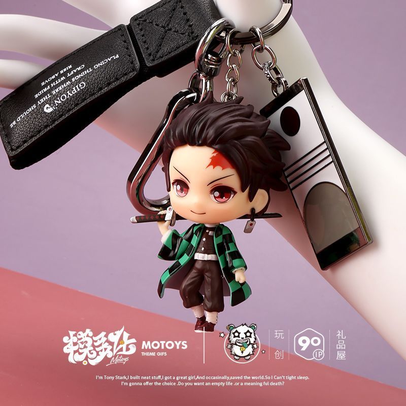พวงกุญแจสังหารปีศาจ Tanjiro อะนิเมะของขวัญสองมิติพวงกุญแจจี้กระเป๋านักเรียนเครื่องประดับ Inosuke