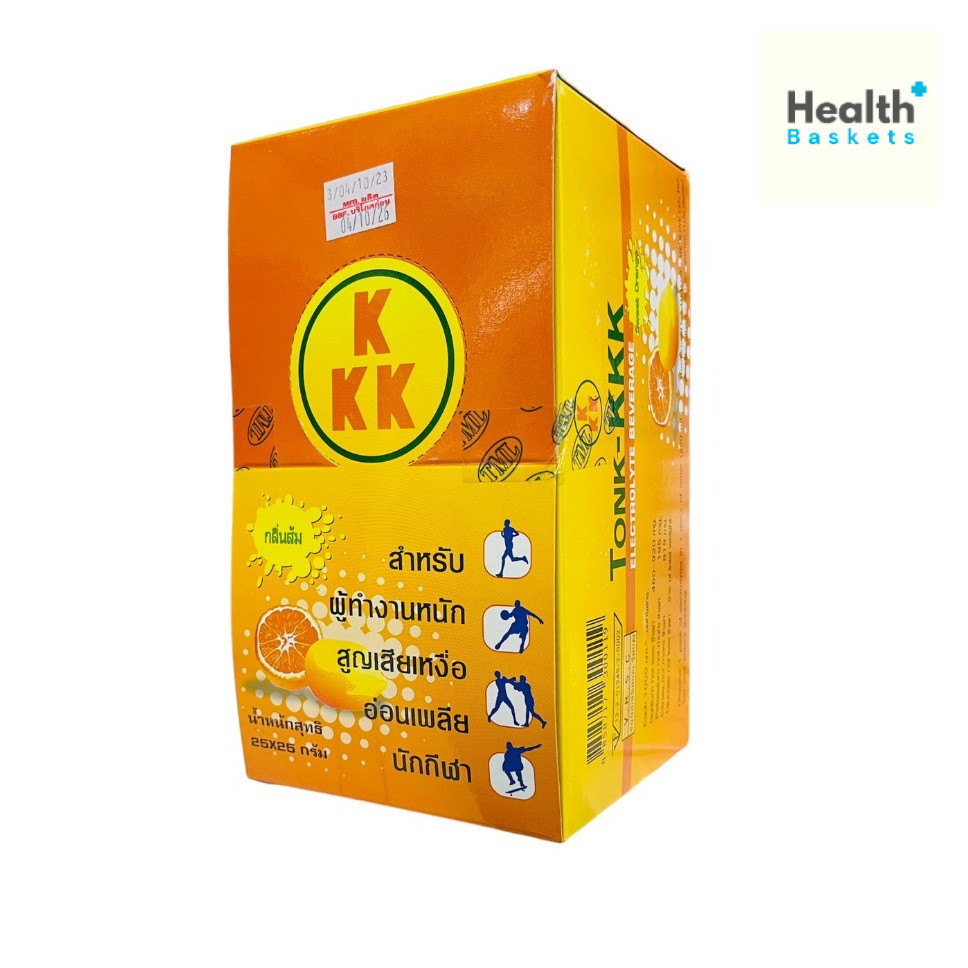 TONK-KKK Electrolyte  Beverage Sweet Orange  เครื่องดื่มเกลือแร่ รสส้ม ตราตอง-เค 25 กรัม [1 กล่อง]