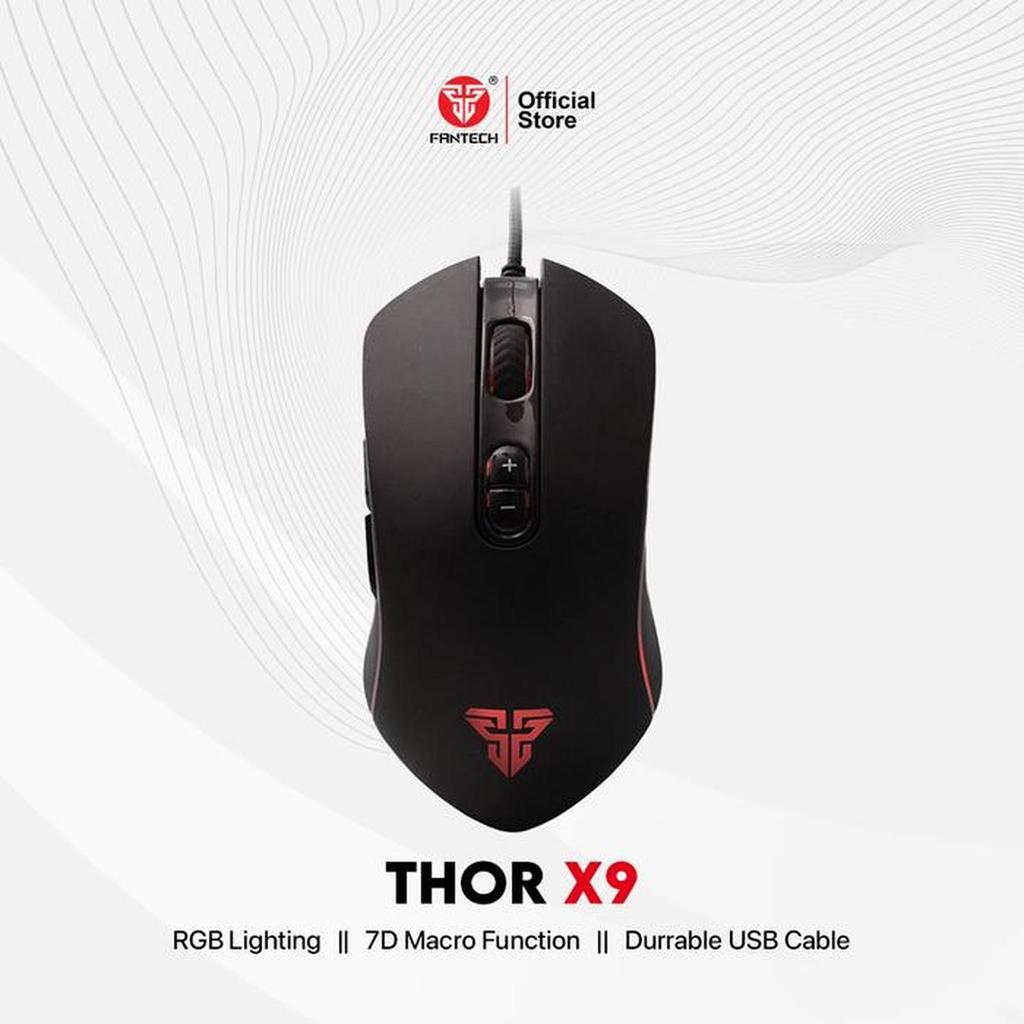 เมาส์สําหรับเล่นเกม Fantech Thor X9 Macro Wired