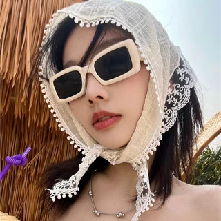 ผ้าโพกศีรษะลูกไม้ ผ้าโพกศีรษะสามเหลี่ยม ระบายอากาศได้ดี สไตล์ฝรั่งเศ แฟชั่น#0427