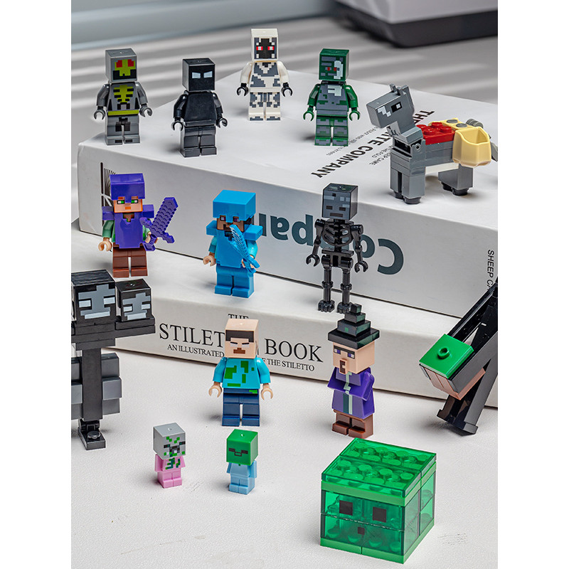 minecraft toy lego minecraft Minecraft Building Block Minifigure Steve Zombies Villager ประกอบของเล่