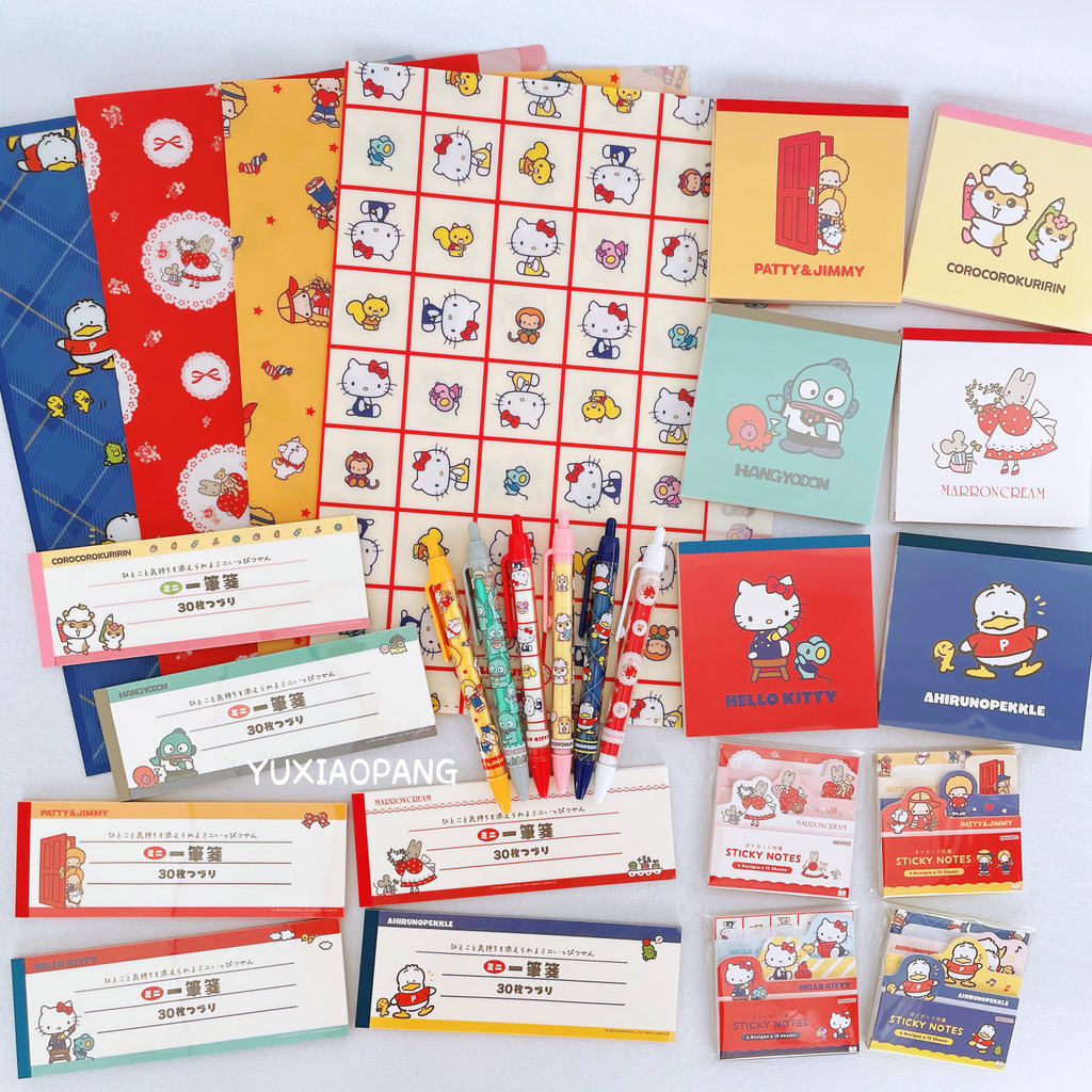 Sanrio Character Retro Limited โฟลเดอร์ญี่ปุ่น Notepad ปากกาลูกลื่น One-Stroke Note Sticky Note
