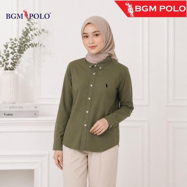 BGM POLO LADIES เสื้อเชิ้ตแขนยาวพร้อมโลโก้-BP-MSLS451L-RJ1