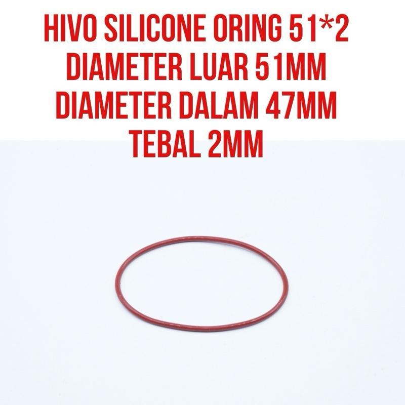 Oring 2x47 2 มม. x 47 มม. ซีลซิลิโคนความหนา 1 มม. เส้นผ่านศูนย์กลางภายใน 47 มม. ทนความร้อน | Hivo He