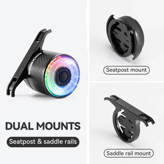 【TH Delivery】ROCKBROS จักรยานไฟท้าย IPX6 กันน้ําไฟเตือนที่มีสีสันสมาร์ทเบรค Sensing Night Cyclling MTB จักรยานเสือหมอบอุปกรณ์เสริม