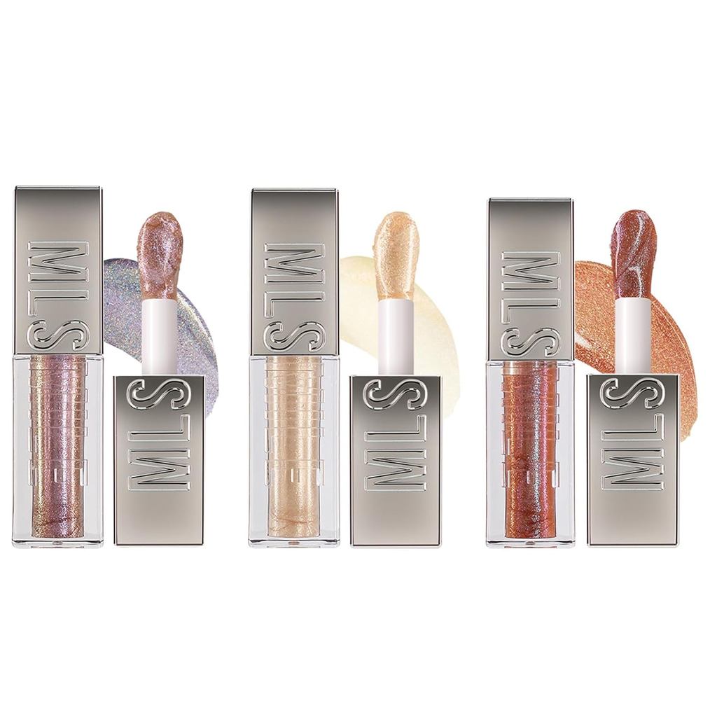 3 สี Hydrating Tinted Lip Glow Oil Set, Lip Oil Lip Glaze, Fat Lip Oil Long Lasting Transparent Mois