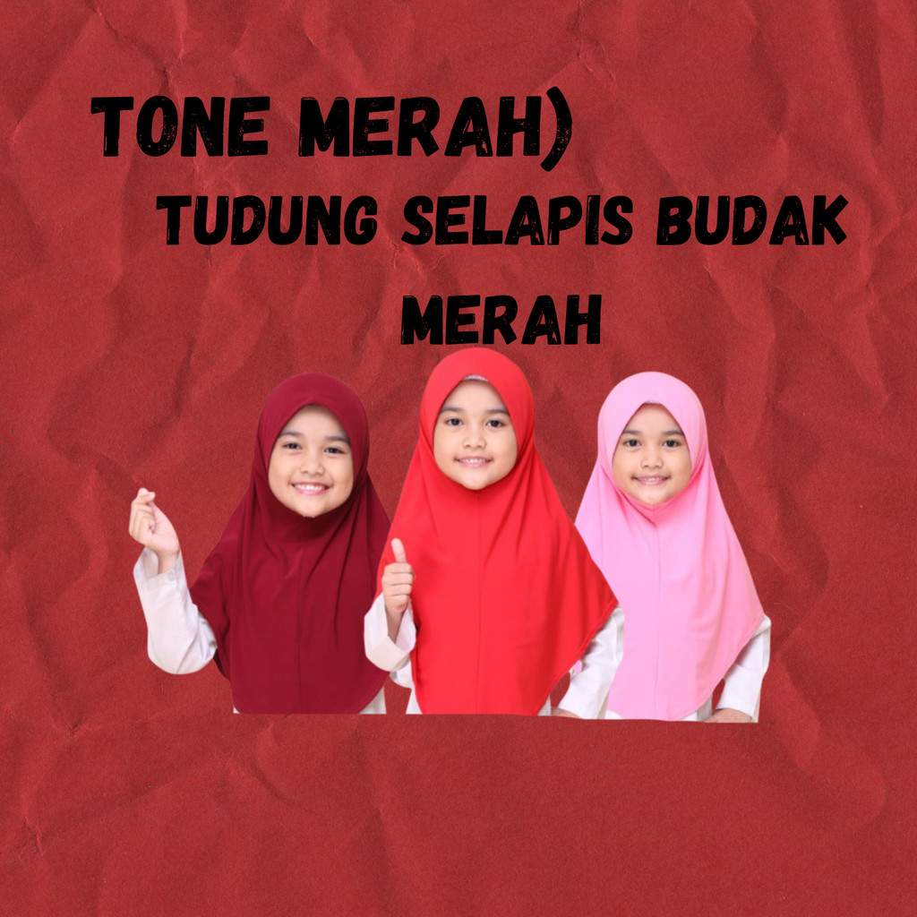 MERAH (RED TONE) RED TONE SCHOOL HAT ONE LAYER โดย CC AVNDY 2-LAYER SI COMEL HAT