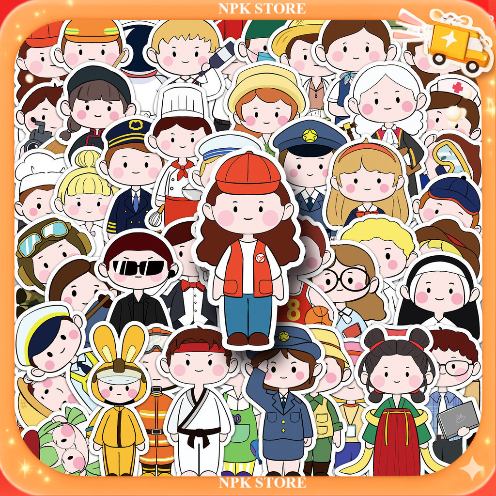 🔥🇹🇭พร้อมส่ง🇹🇭🔥 51แบบ สติกเกอร์ ชุดอาชีพในฝัน การ์ตูน Dream Job Cartoon Sticker