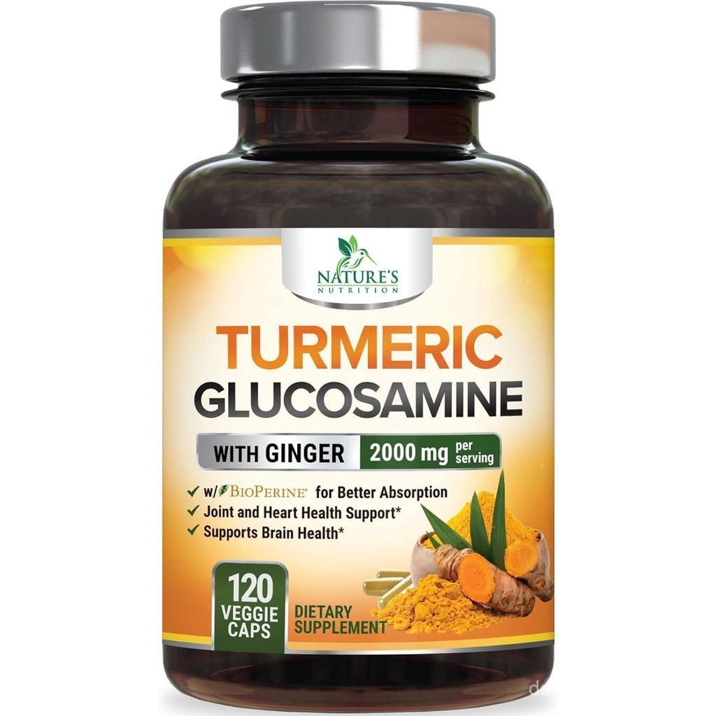 TurmericCurcumin-95%CurcuminoidswithGlucosamine,Ginger&M,BioPerinePepperCapsforBestAbsorption,VeganE