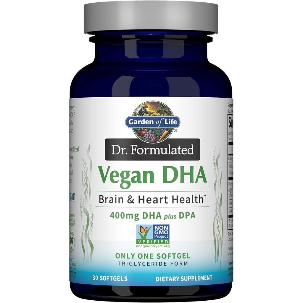 Garden of Life Omega 3 Vegan DHA อาหารเสริม Dr. ดีเอชเอมังสวิรัติสูตร 400มก. DHA & 90มก. DPA แบบ Tri