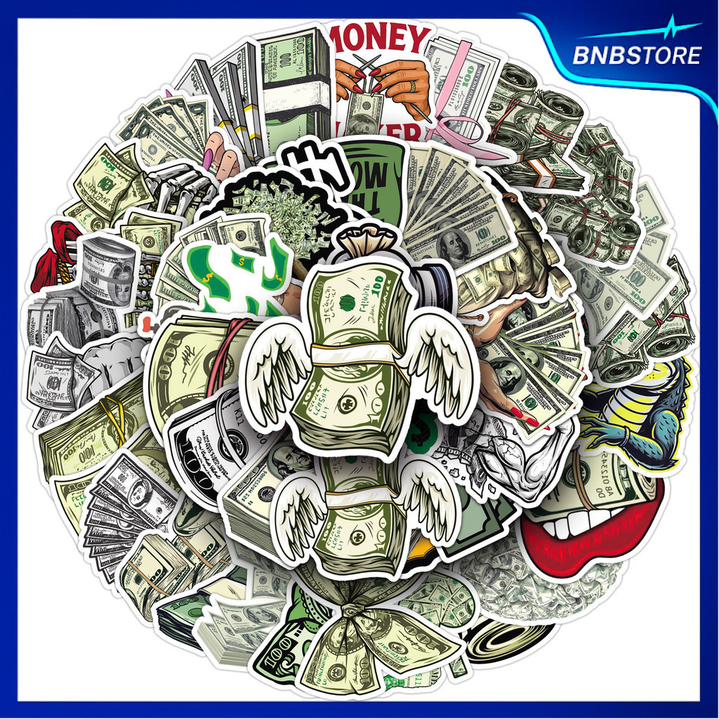 🍀ส่งจากไทย🍀 50แบบ Sticker การ์ตูน เงินดอลลาร์ สหรัฐอเมริกา Currency Dollar Sign Cartoon Money