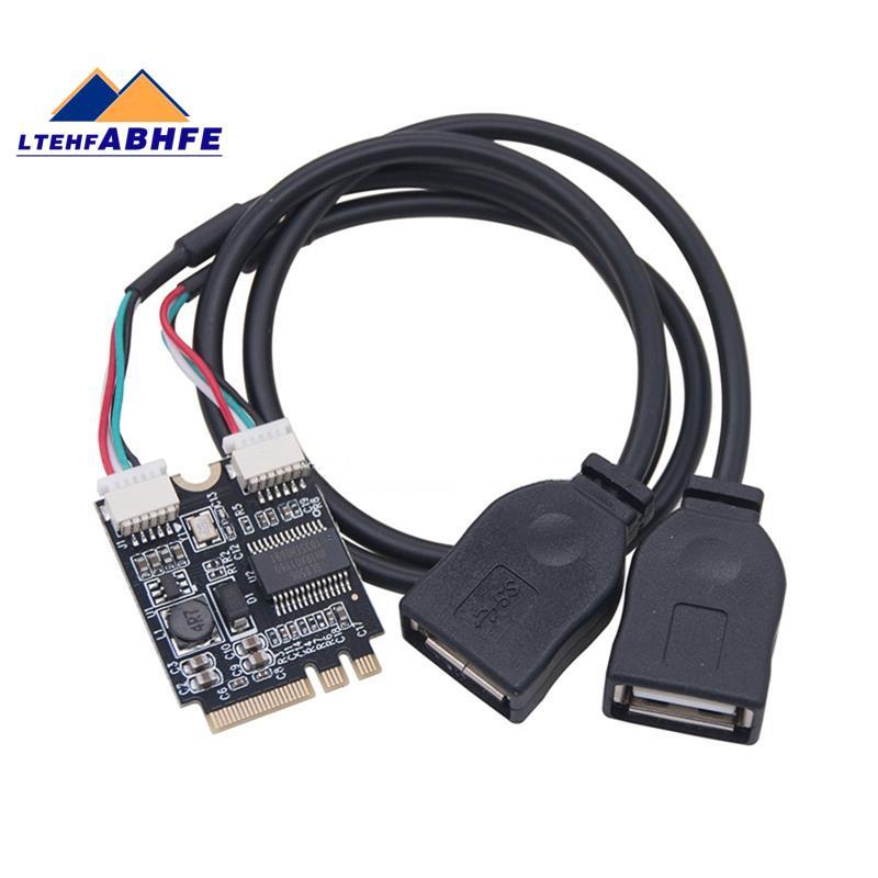 [ขายร้อน L]M.2 ถึง USB Riser Card 480Mbps M.2 KEY A+E ถึง Dual Port USB2.0 การ์ดขยายพร้อมสายเคเบิล R