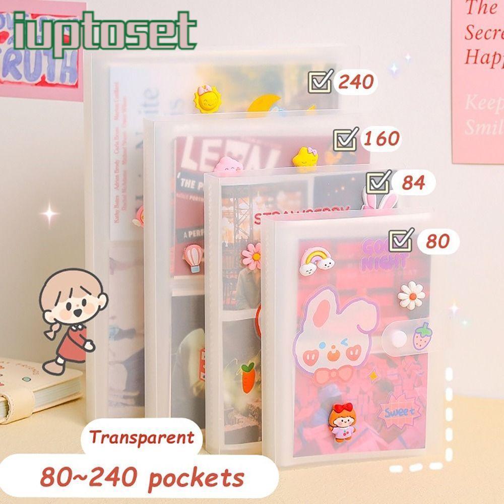 IUPTOSET อัลบั้มรูป 1 ชิ้น, PVC 80/160 ช่องผู้ถือบัตรรูปภาพ, 3/4/5/6/7 นิ้วรวบรวมหนังสือผู้ถือ Photocard โปร่งใส Idol Star