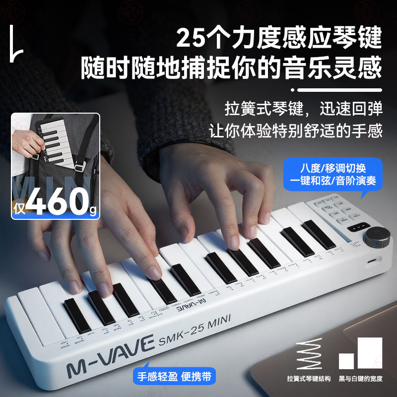 SMK-25 mini คีย์บอร์ดการจัดเพลง Professional mini Controller midi แผ่นกระทบเพลงอิเล็กทรอนิกส์