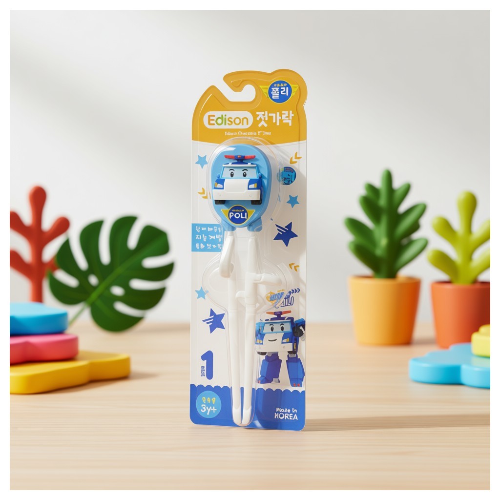 [edison] Robocar Poli ตะเกียบฝึกหัดเด็ก Stage 1 มือซ้าย ขนาดเดียว 1 ชิ้น โดย BTFKOR