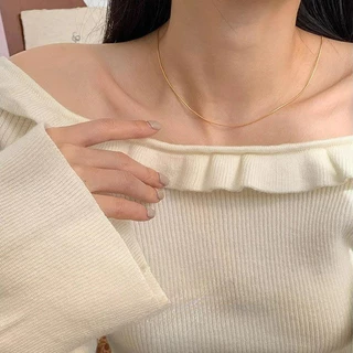 Love2Self X003 Non Tarnish สแตนเลสงูสร้อยคอโซ่ธรรมดาไม่มีสร้อยคอจี้ Chocker