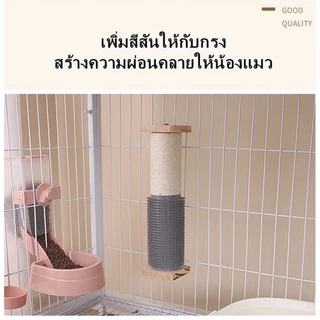 😸เสาลับเล็บติดกรง ที่ฝนเล็บแมว เสาลับเล็บแมว ของเล่นแมว ล็อกติดในกรง