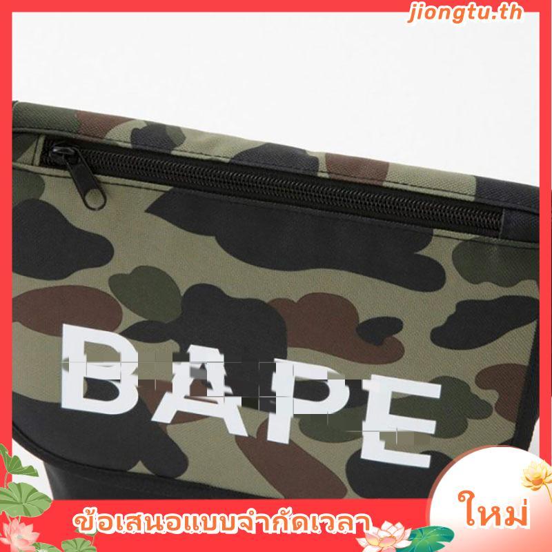 Bape กระเป๋าสะพายผ้าใบกระเป๋า Messenger สําหรับผู้ชายแบบพกพา