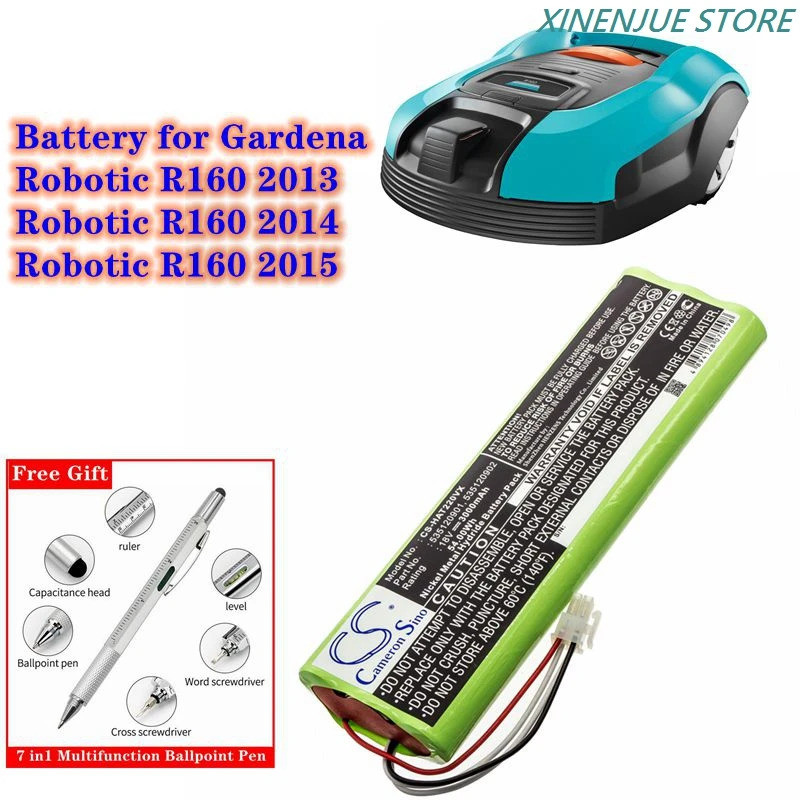 เครื่องตัดหญ้าแบตเตอรี่ 18V/3000mAh สําหรับ Gardena Robotic R160 2013/2014/2015