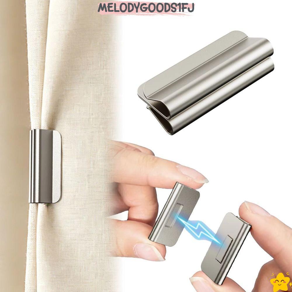 MELODYGOODS1FJ 1 คู่ม่านปิดคลิป,โลหะแม่เหล็กดึงดูดผ้าม่านยึดหัวเข็มขัด,ที่ถอดออกได้ผ้าม่านคงที่ยึดโฮมออฟฟิศ