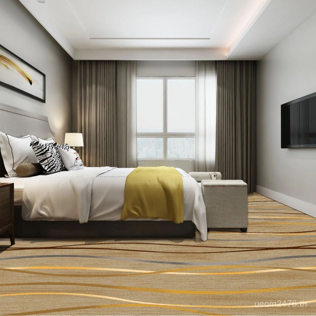 พรมพิมพ์พรมโพลีเอสเตอร์หนา Suite พรมกว้าง 4m โรงแรม b1 พรม 800g โรงแรมห้อง XVRV