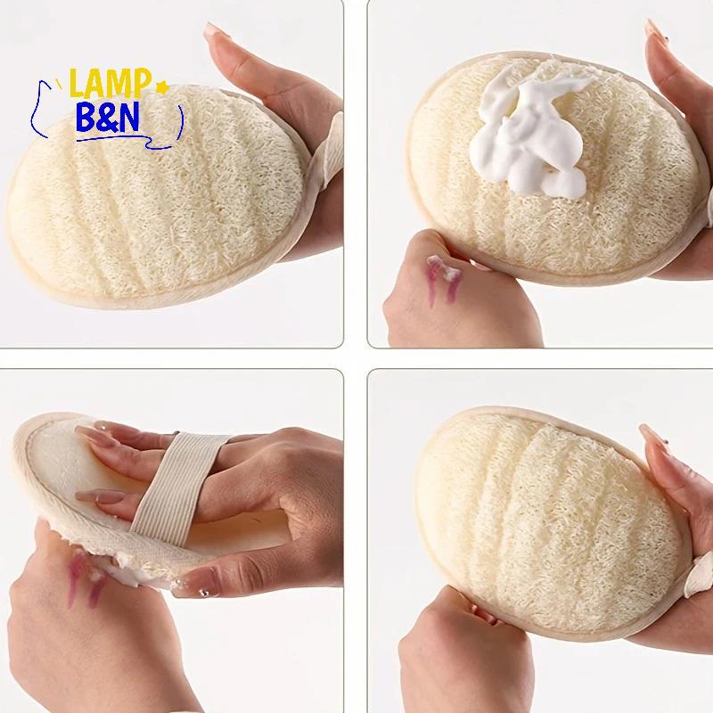 [B&N] Exfoliating Loofah Body Scrubber ฟองน้ํานุ่มสําหรับผิวทําความสะอาดลึกแปรงอาบน้ําทําความสะอาดธรรมชาติอ่อนโยนสําหรับสปาใช้ในบ้าน [ใหม่]