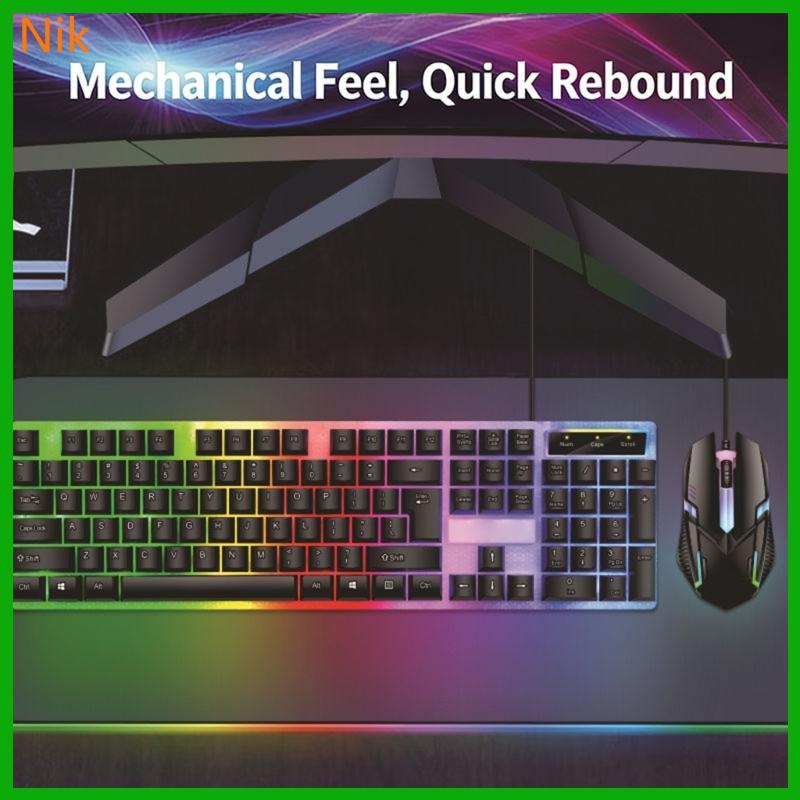 บ.ลค.ต.ศ.น้ําทน 104Key คีย์บอร์ดและเมาส์ Combo Mechanical Touch Backlit hes